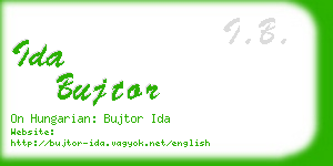 ida bujtor business card